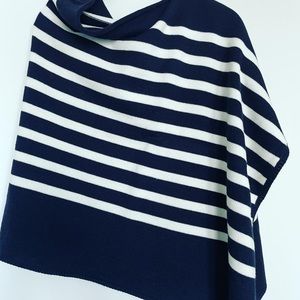 striped knit poncho